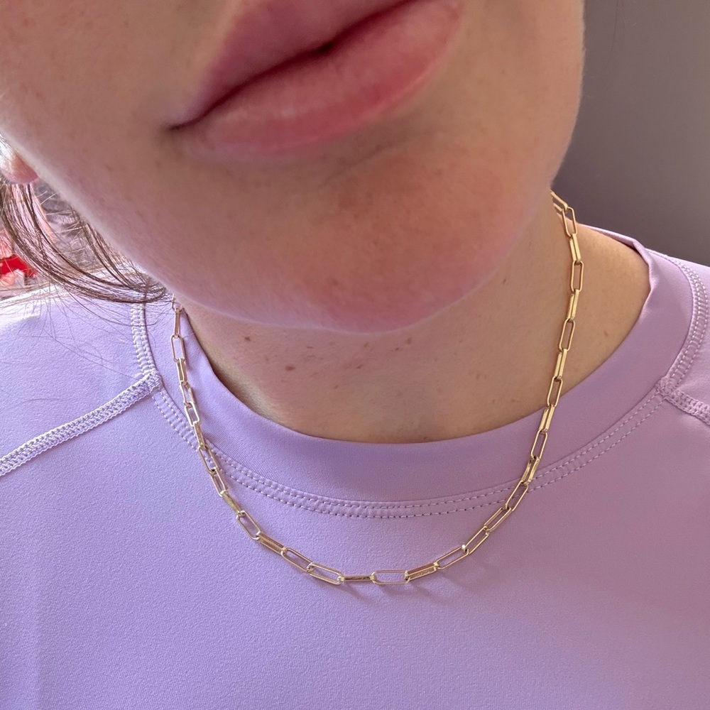 Bauble Bar Gold Paperclip Necklace